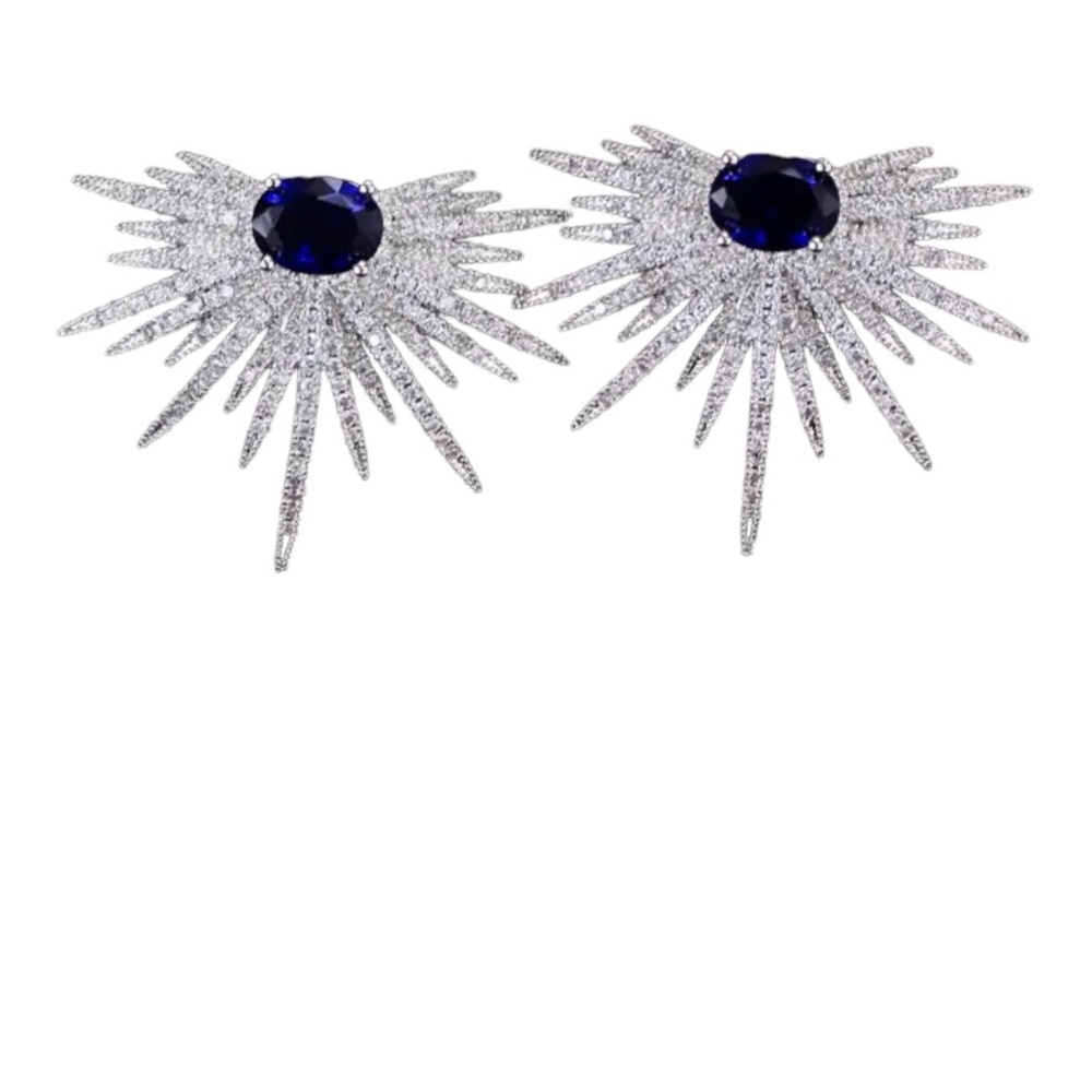 The Kamaly Starburst Zircon Earrings - Picture 7 of 7